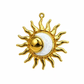 Pendentif Astres Soleil & Lune Nacrée