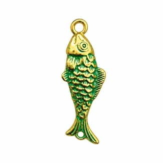 Pendentif Poisson Vert & Or