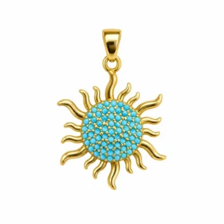 Pendentif Soleil Majestueux Turquoise