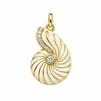 Pendentif Nautile Nacre & Zircons