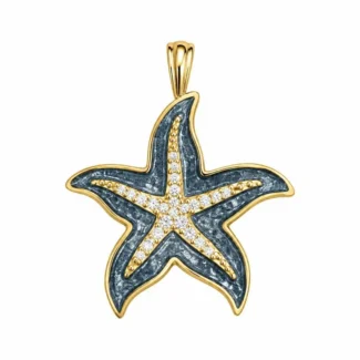 Pendentif Étoile de Mer Gris Anthracite
