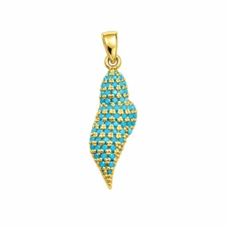 Pendentif Coquillage Serti Turquoise