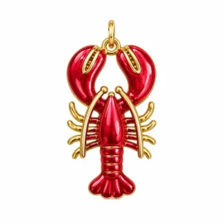 Pendentif Homard Émaillé Rouge