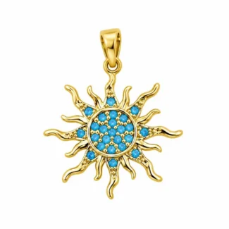 Pendentif Soleil Éclatant Turquoise