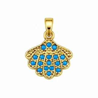 Pendentif Coquillage Pavé Turquoise