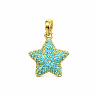 Pendentif Étoile Pavé Turquoise