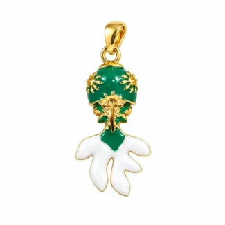 Pendentif Poisson Vert et Blanc