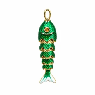 Pendentif Poisson Émaillé Vert