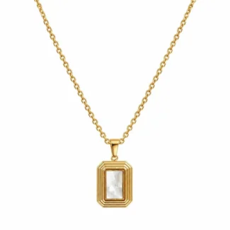 Collier Rectangle Nacré