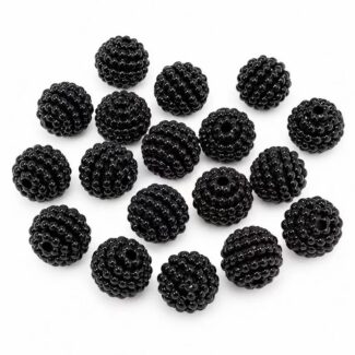 Perle framboise Noir 14mm