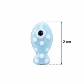 Perle Poisson Bleu Céleste à Pois