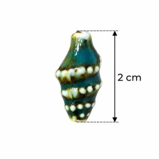 Perle Céramique Coquillage Spiralé Turquoise