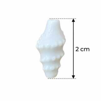Perle Céramique Coquillage Spiralé Blanc Brillant
