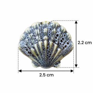 Perle Céramique Coquillage Saint-Jacques Marbré
