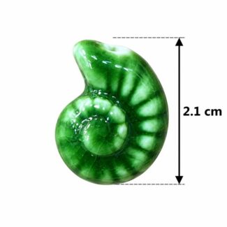 Perle céramique coquillage ammonite vert émeraude