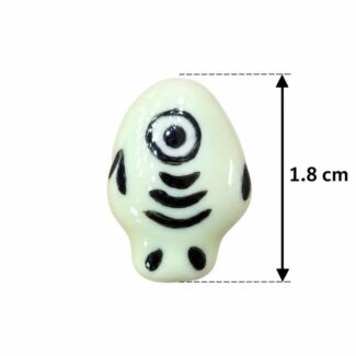 Perle céramique fantaisie poisson blanc et noir