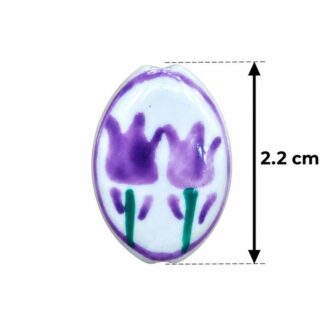 Perle céramique tulipes violettes