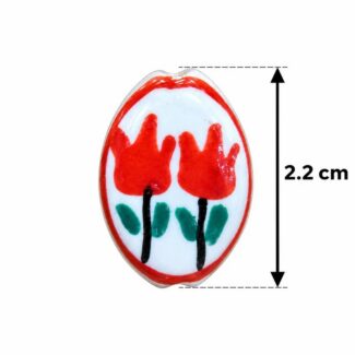 Perle céramique tulipes rouges et tiges vertes