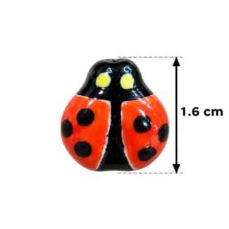 Perle coccinelle rouge et noire